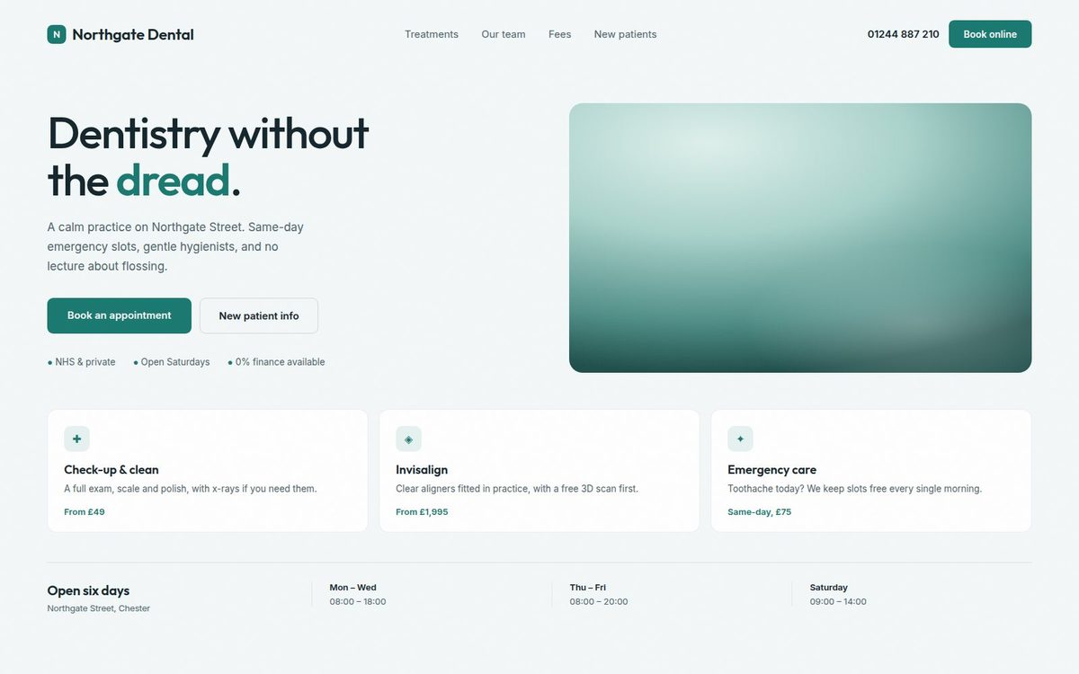 Northgate Dental website design