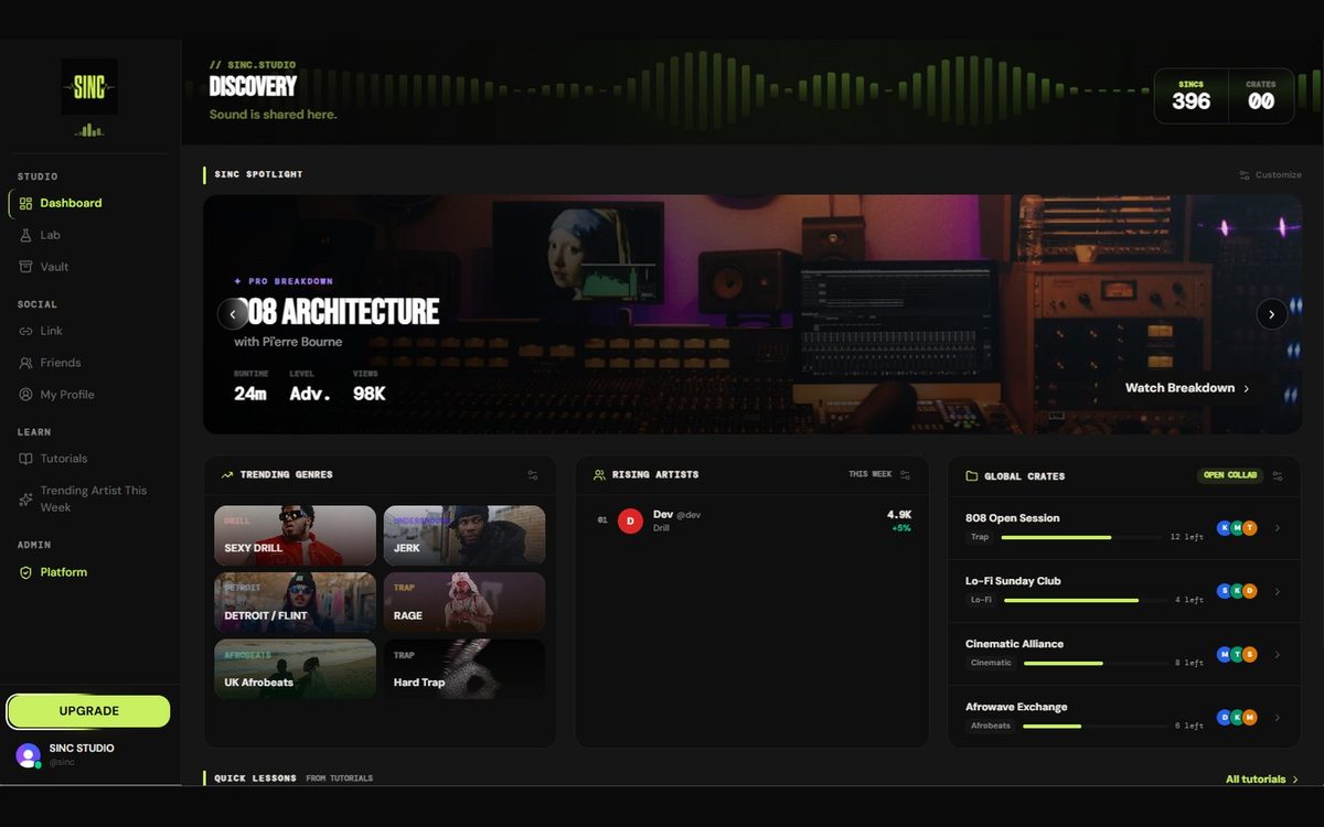 SINC website design