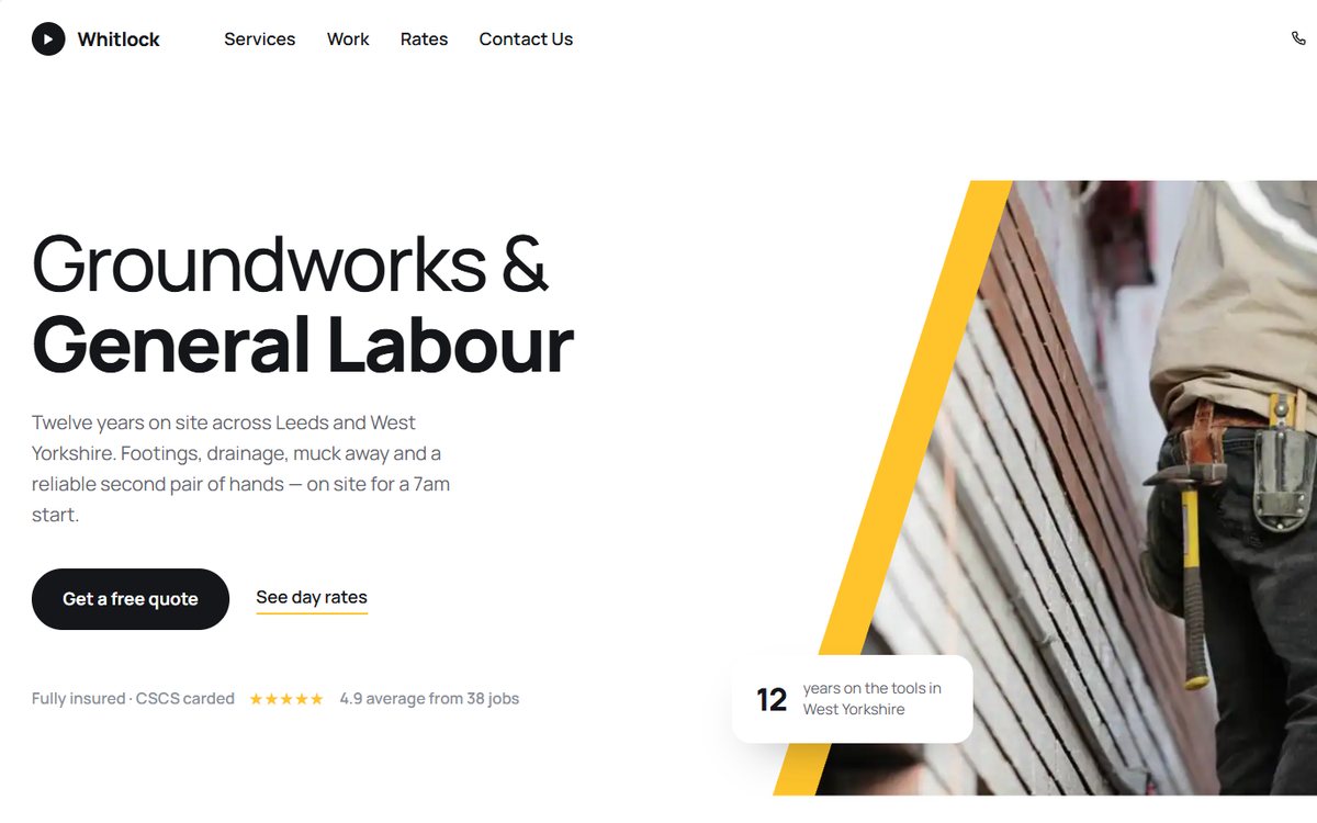 Whitlock groundworks website design